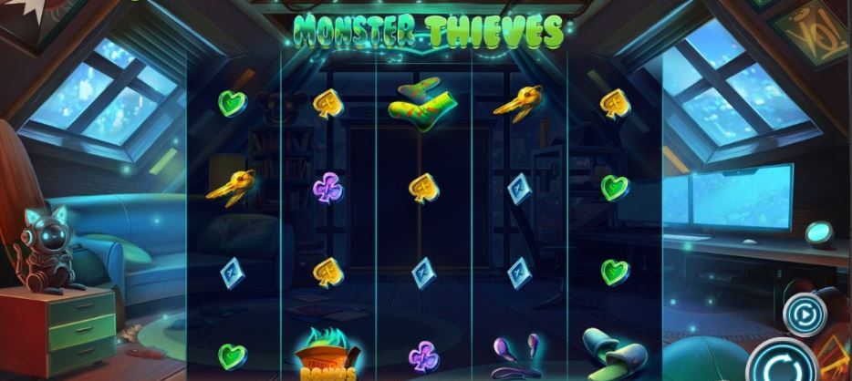 Snurra hjulen på Monster Thieves spelautomat
