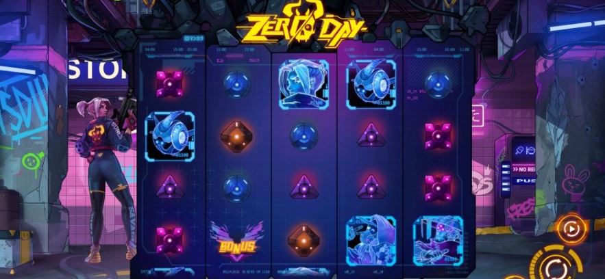 Spela Zero Day cyberpunk slot hos Casino Gami